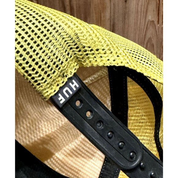 HUF New York Yellow Mesh Trucker Snapback Hat Unisex Adjustable Embroidered Cust - Picture 4 of 4